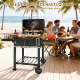 DEWINNER XXL Houtskoolbarbecue met Thermometer en Extra Grilloppervlak