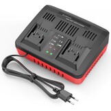 ASUNCELL Dual Port 3A oplader vervanging voor Power X-Change 18V Li-Ion accu, Twincharger snellader intelligent laadmanagement met led-display