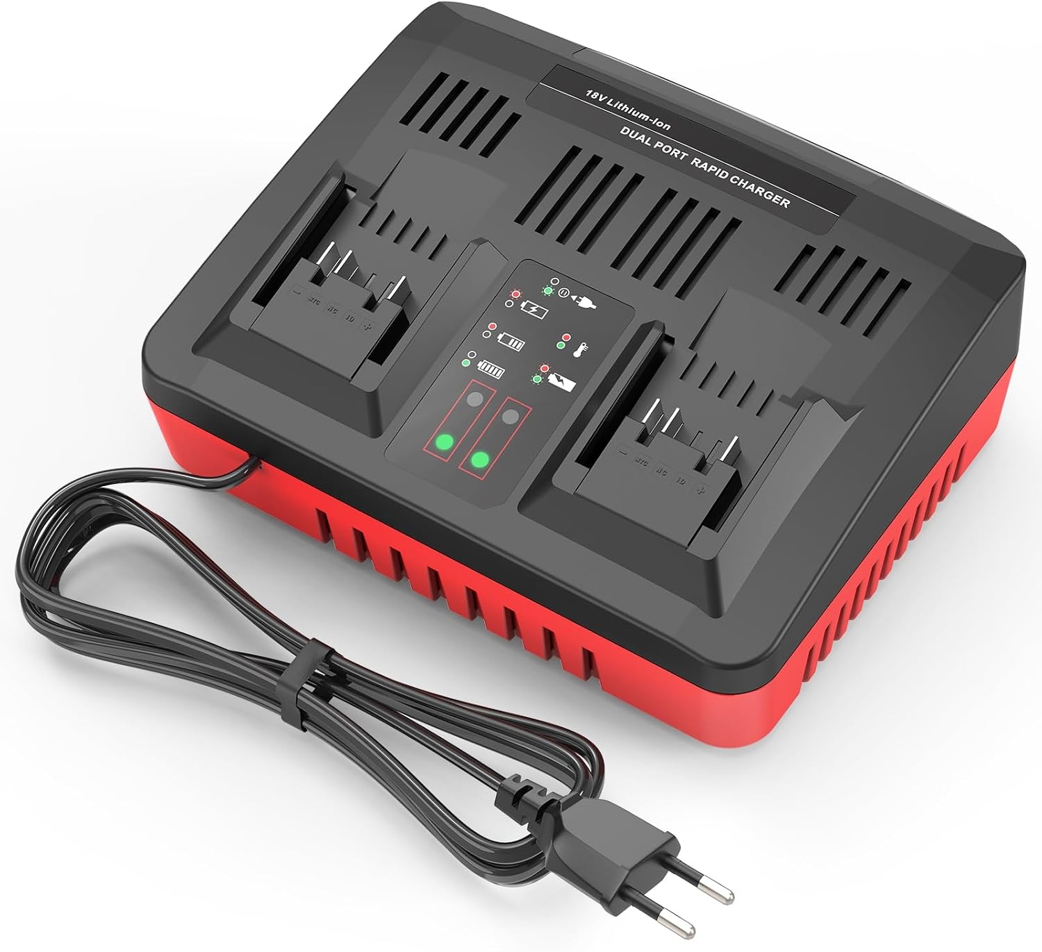ASUNCELL Dual Port 3A oplader vervanging voor Power X-Change 18V Li-Ion accu, Twincharger snellader intelligent laadmanagement met led-display