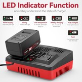 ASUNCELL Dual Port 3A oplader vervanging voor Power X-Change 18V Li-Ion accu, Twincharger snellader intelligent laadmanagement met led-display
