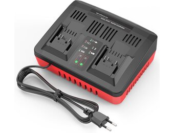 ASUNCELL Dual Port 3A oplader vervanging voor Power X-Change 18V Li-Ion accu, Twincharger snellader intelligent laadmanagement met led-display