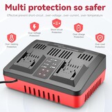 ASUNCELL Dual Port 3A oplader vervanging voor Power X-Change 18V Li-Ion accu, Twincharger snellader intelligent laadmanagement met led-display