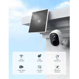 GNCC 2K Wifi-camera voor buiten, draadloos, met zonnepaneel, buitencamera met nachtzicht in kleur, bidirectionele audio, PIR-alarm, werkt met Alexa, 2,4 G/5 GHz wifi, IP65