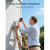 GNCC 2K Wifi-camera voor buiten, draadloos, met zonnepaneel, buitencamera met nachtzicht in kleur, bidirectionele audio, PIR-alarm, werkt met Alexa, 2,4 G/5 GHz wifi, IP65