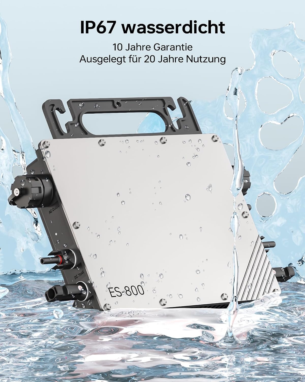 800 W Micro omvormer, MPPT omvormer, microzonne-netingang, plug and play, eenvoudige installatie, wifi-bewaking met IP67-app, waterdicht