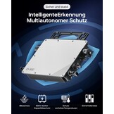 800 W Micro omvormer, MPPT omvormer, microzonne-netingang, plug and play, eenvoudige installatie, wifi-bewaking met IP67-app, waterdicht