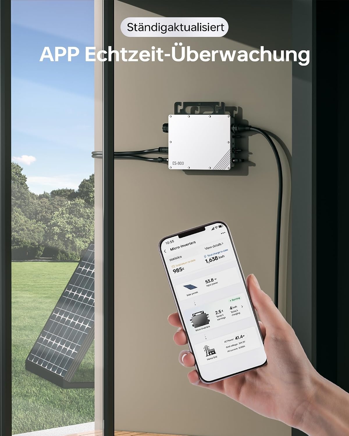 800 W Micro omvormer, MPPT omvormer, microzonne-netingang, plug and play, eenvoudige installatie, wifi-bewaking met IP67-app, waterdicht