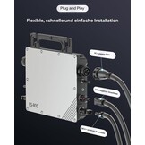 800 W Micro omvormer, MPPT omvormer, microzonne-netingang, plug and play, eenvoudige installatie, wifi-bewaking met IP67-app, waterdicht
