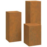 vidaXL Plantenkasten 3 pcs Roestig 24 x 24 x 75 cm Cortenstaal