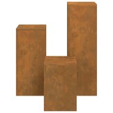 vidaXL Plantenkasten 3 pcs Roestig 24 x 24 x 75 cm Cortenstaal