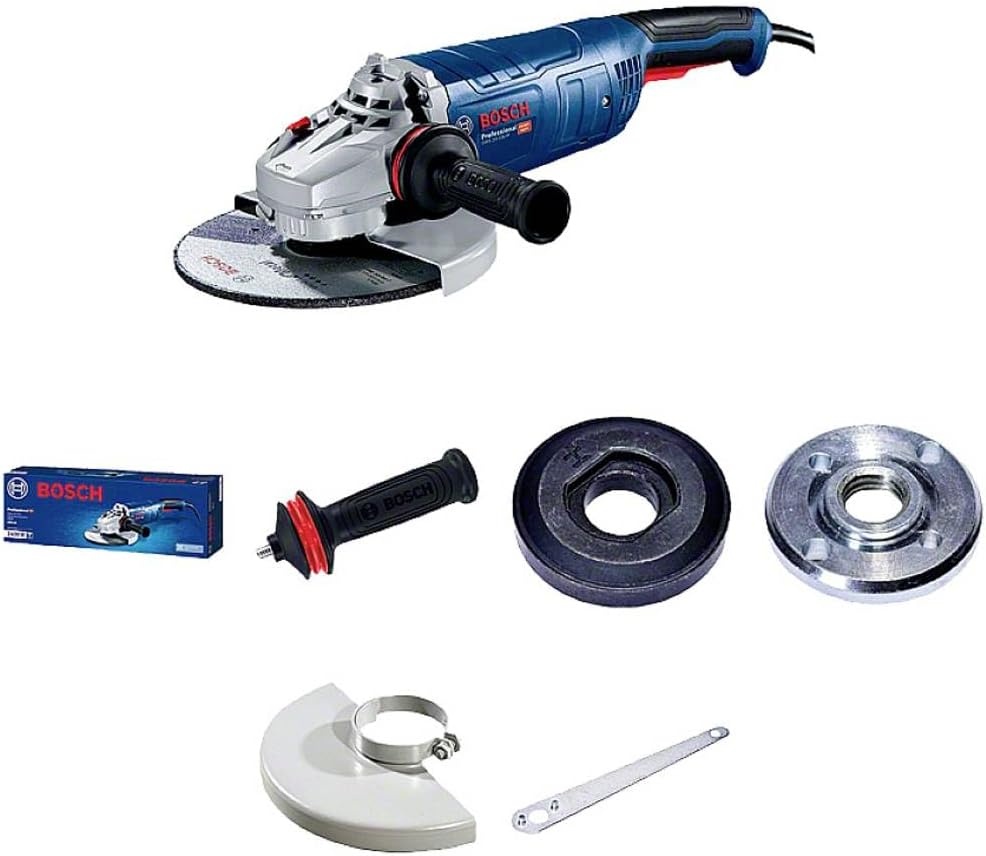 Bosch Professional haakse slijpmachine GWS 24-230 P (2400 watt, incl. extra anti-vibratiehandgreep, opnameflens, spanmoer, beschermkap, pensleutel, in kartonnen doos)