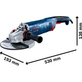 Bosch Professional haakse slijpmachine GWS 24-230 P (2400 watt, incl. extra anti-vibratiehandgreep, opnameflens, spanmoer, beschermkap, pensleutel, in kartonnen doos)