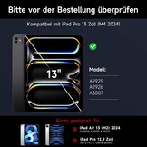 HOU Magic Keyboard voor iPad Pro 13(M4) inch hoes met toetsenbord, QWERTZ, Click-Anywhere-trackpad, 7 kleuren, 3 niveaus achtergrondverlichting, magnetisch design, zwart