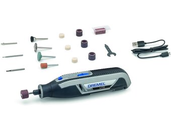 Dremel Lite 7760 Snoerloze Multitool met 3.6V 2.0Ah Lithium-ion Accu - Multigereedschap Set met 15 Accessoires, Variabele Snelheid 8.000-25.000 t/min, EZ-Twist Functie, USB Oplaadbaar