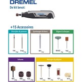 Dremel Lite 7760 Snoerloze Multitool met 3.6V 2.0Ah Lithium-ion Accu - Multigereedschap Set met 15 Accessoires, Variabele Snelheid 8.000-25.000 t/min, EZ-Twist Functie, USB Oplaadbaar