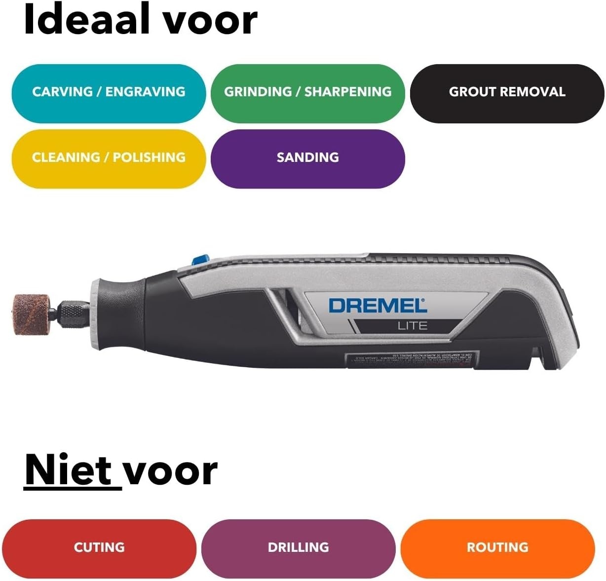 Dremel Lite 7760 Snoerloze Multitool met 3.6V 2.0Ah Lithium-ion Accu - Multigereedschap Set met 15 Accessoires, Variabele Snelheid 8.000-25.000 t/min, EZ-Twist Functie, USB Oplaadbaar