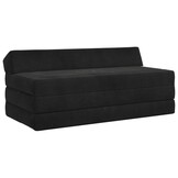 vidaXL Vouwbare Bankbed Zwart 120 x 60 x 49 cm Stof