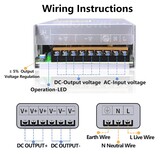 Trafo DC 24V 25A 600W Voeding 230V AC naar DC 24Volt 25A 600W Voeding Transformator Industriële Adapter voor 24V lier Auto Jack LCD Monitor CCTV Security Camera Car Stereo en meer 24V Apparaat