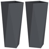 vidaXL Plantenbak 2 st Antraciet 30 x 30 x 75 cm Staal