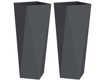 vidaXL Plantenbak 2 st Antraciet 30 x 30 x 75 cm Staal
