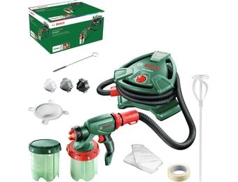 Bosch verfspuitsysteem PFS 5000 E (1200 W, 2x verfbekers 1000 ml, mondstukken voor muurverf, lak, lazuurverf)