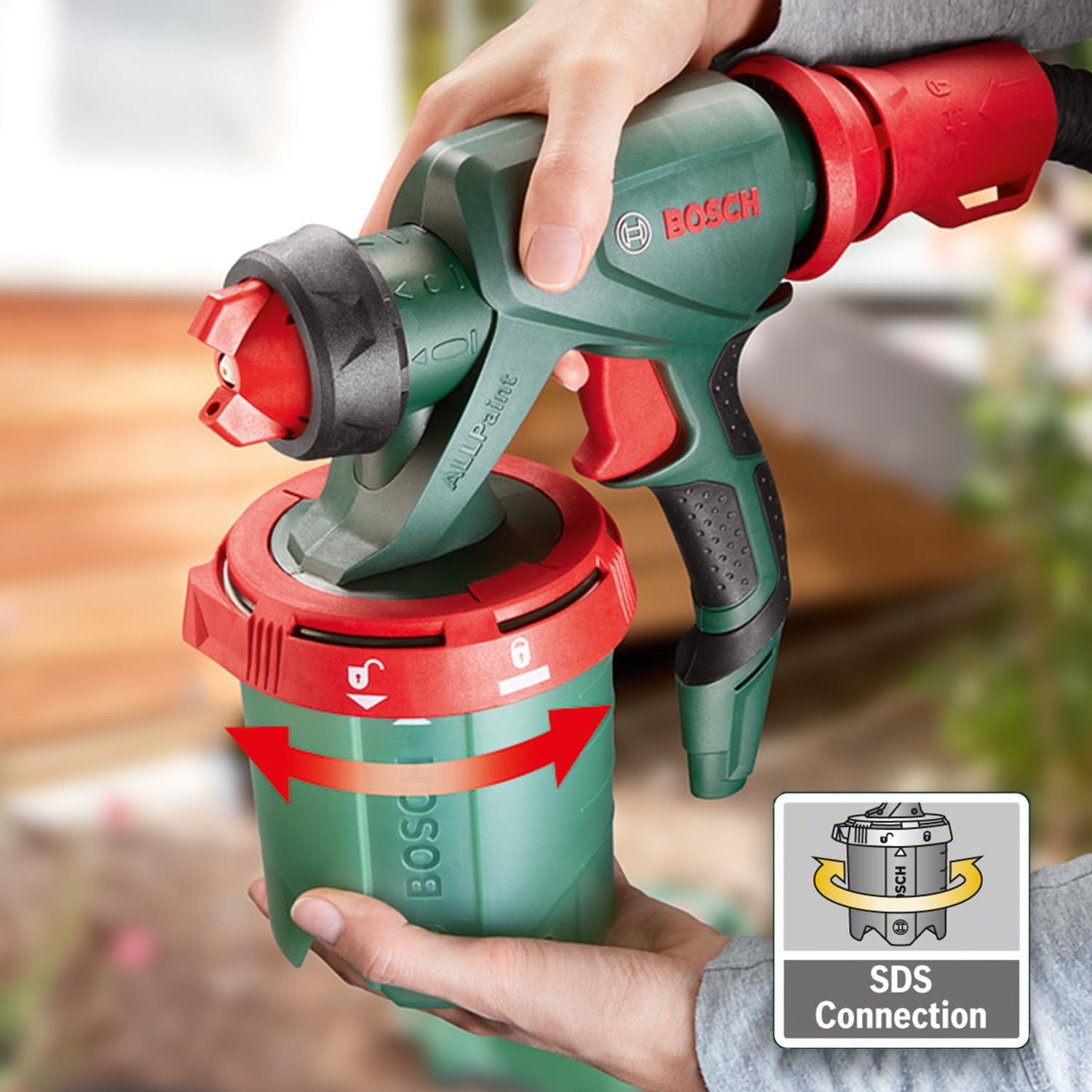 Bosch verfspuitsysteem PFS 5000 E (1200 W, 2x verfbekers 1000 ml, mondstukken voor muurverf, lak, lazuurverf)