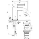 Ideal Standard - Ceraline eengreepsmengkraan voor wastafels, zwart zijde