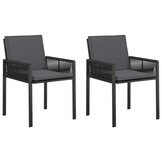 vidaXL Tuinstoelen 2 st Zwart en Donkergrijs poly rattan
