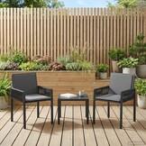 vidaXL Tuinstoelen 2 st Zwart en Donkergrijs poly rattan