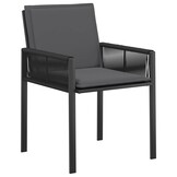 vidaXL Tuinstoelen 2 st Zwart en Donkergrijs poly rattan