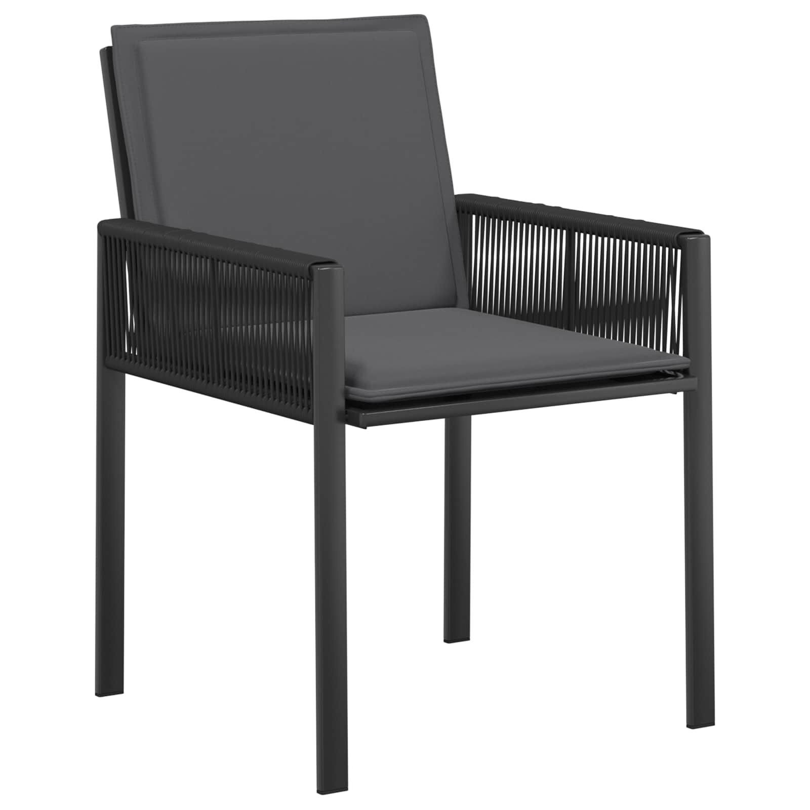 vidaXL Tuinstoelen 2 st Zwart en Donkergrijs poly rattan