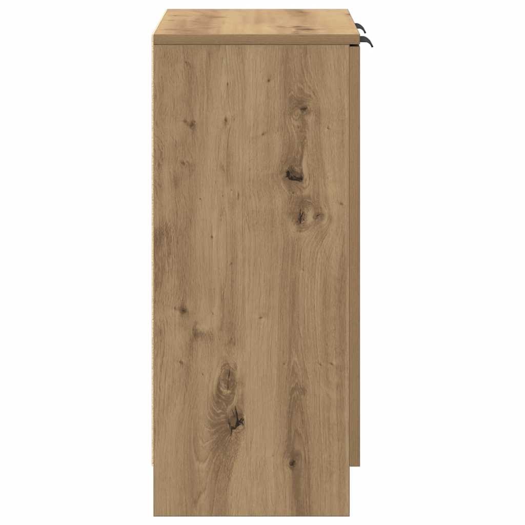 vidaXL Dressoir 60x30x70 cm bewerkt hout artisanaal eikenkleurig