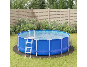 vidaXL Zwembadgrondzeil Ø428 cm polyester geotextiel lichtgrijs