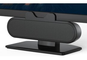 USB Soundbar Luidspreker Zwart - 10W Stereo Geluid - Monitor Clip - 33% Korting