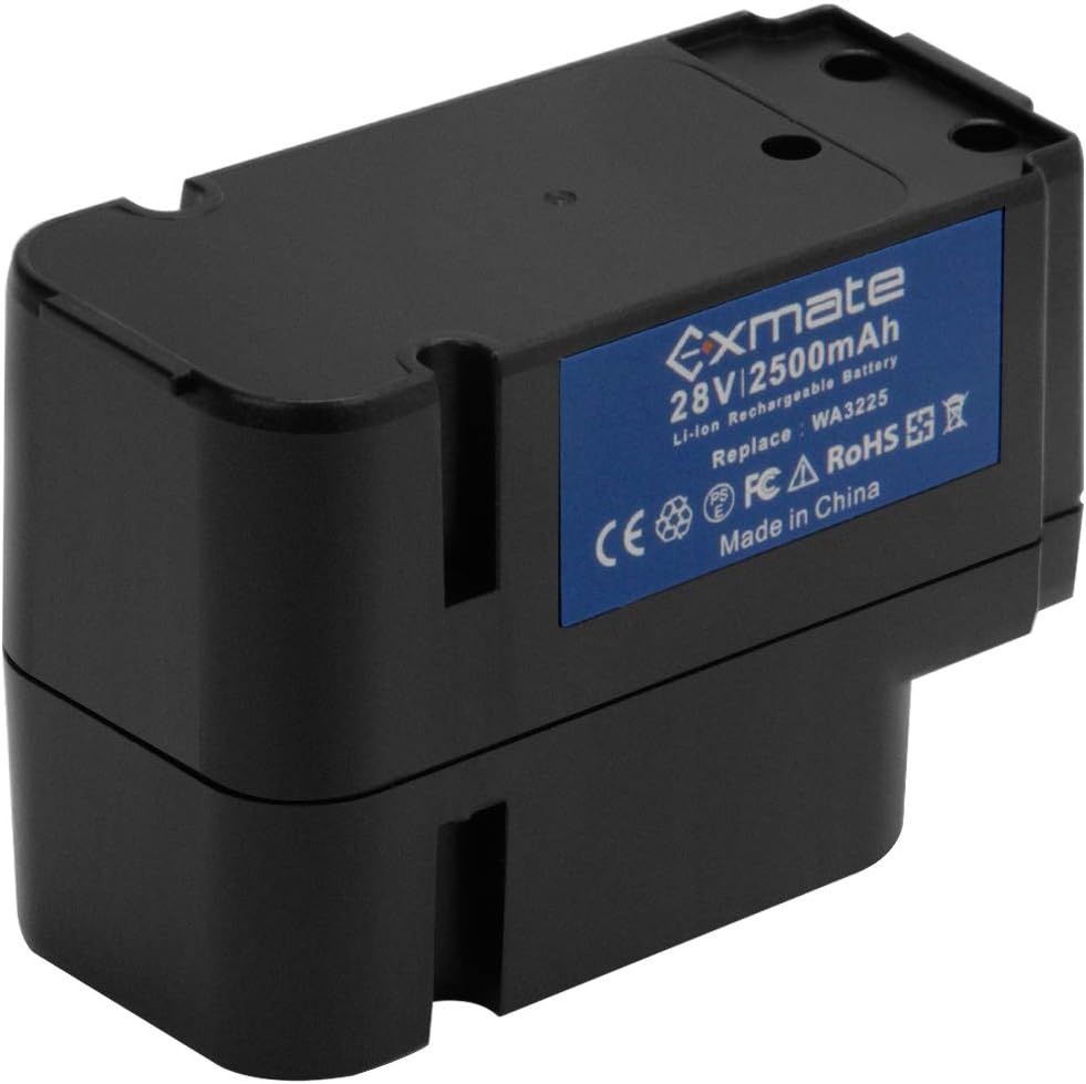 Exmate 28 V 2,5 Ah accu geschikt voor Landroid L1500i WG798E, M 500B WG755E, M WG794E, M WG794EDC robotmaaier vervangt WA3225, WA3565