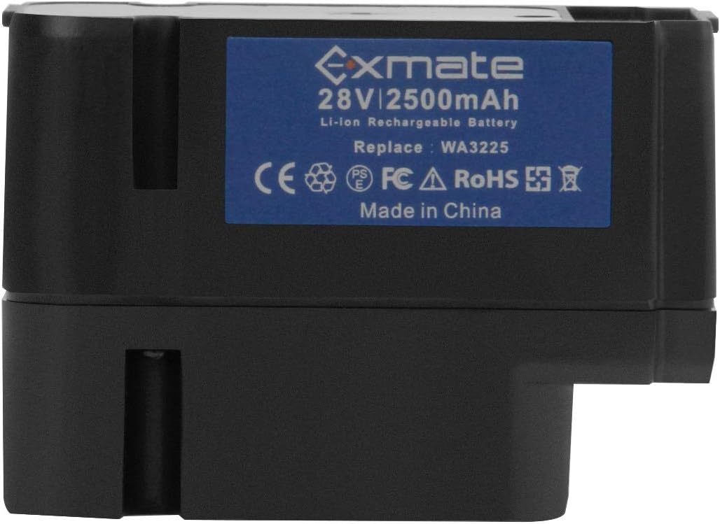 Exmate 28 V 2,5 Ah accu geschikt voor Landroid L1500i WG798E, M 500B WG755E, M WG794E, M WG794EDC robotmaaier vervangt WA3225, WA3565