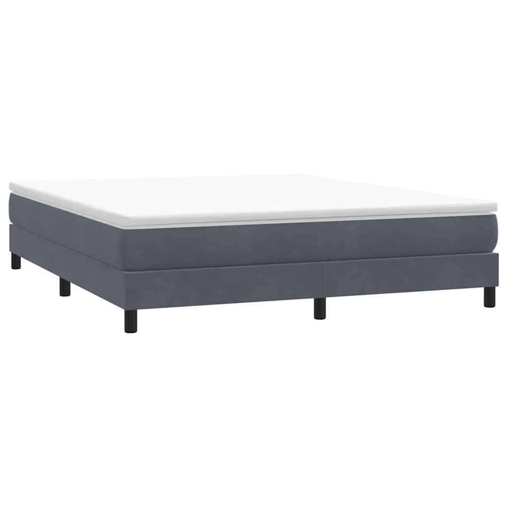 Boxspringbed Fluweel Donkergrijs 180x210 cm - 54% Korting