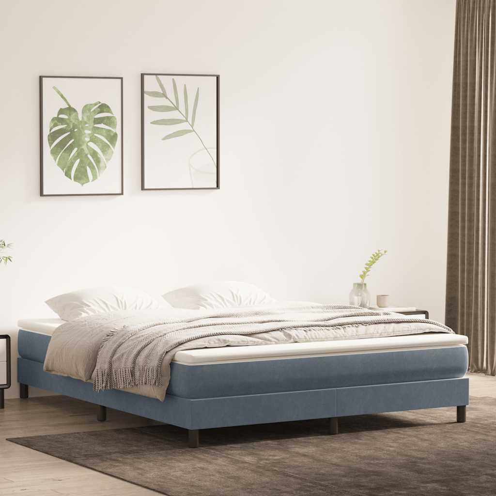 Boxspringbed Fluweel Donkergrijs 180x210 cm - 54% Korting