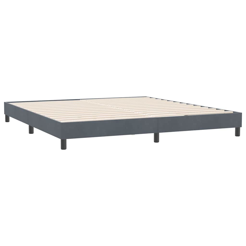 Boxspringbed Fluweel Donkergrijs 180x210 cm - 54% Korting