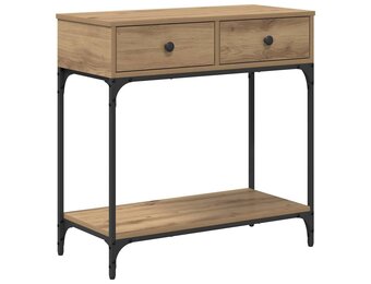 vidaXL Wandtafel met lade artisanaal eikenkleurig 75 x 34.5 x 75 cm