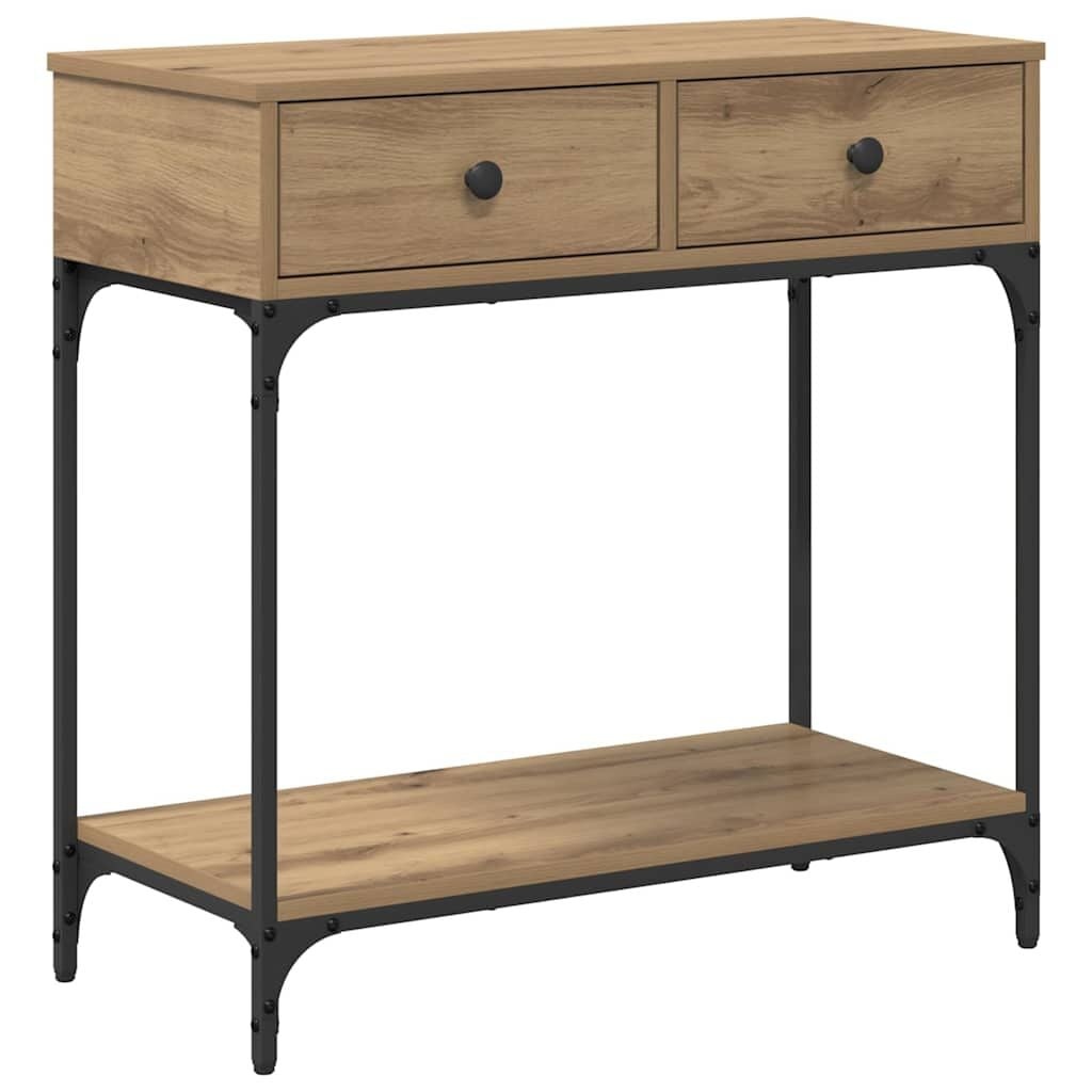 vidaXL Wandtafel met lade artisanaal eikenkleurig 75 x 34.5 x 75 cm