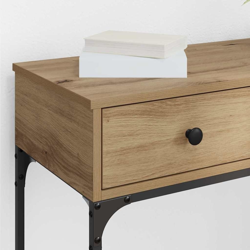 vidaXL Wandtafel met lade artisanaal eikenkleurig 75 x 34.5 x 75 cm