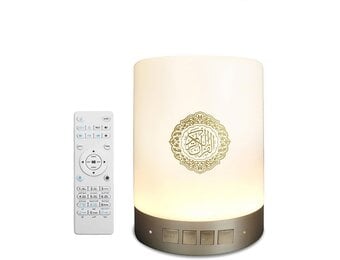 Koran-luidspreker en lamp, draagbare LED Bluetooth-aanraaknachtlamp met afstandsbediening & APP, Bluetooth-luidspreker Azan in vele talen, inclusief Engels en Arabisch