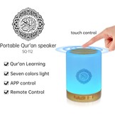 Koran-luidspreker en lamp, draagbare LED Bluetooth-aanraaknachtlamp met afstandsbediening & APP, Bluetooth-luidspreker Azan in vele talen, inclusief Engels en Arabisch