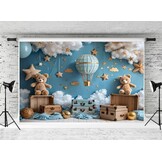 Kate 3x3m/10x10ft Fotografie Achtergrond Heteluchtballon Blauwe Hemel Patroon voor Kinderen Kinderen Baby Fotostudio Portret Schieten