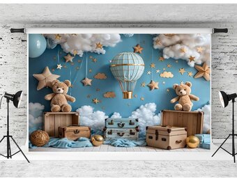 Kate 3x3m/10x10ft Fotografie Achtergrond Heteluchtballon Blauwe Hemel Patroon voor Kinderen Kinderen Baby Fotostudio Portret Schieten