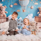 Kate 3x3m/10x10ft Fotografie Achtergrond Heteluchtballon Blauwe Hemel Patroon voor Kinderen Kinderen Baby Fotostudio Portret Schieten