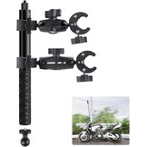 Actiecamerahouder voor motorfiets en fiets, zwart, compatibel met Insta360 X4/X3/X2/X RS/GO 3 en GoPro (13/12/11/10/9/8/7), 1/4 inch schroefdraad