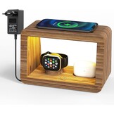 draadloos laadstation, 15 W, snelle draadloze oplader, nachtlampje met 3 kleuren en instelbare helderheid, laadstation voor iPhones/Air Podes Pro/iWatches