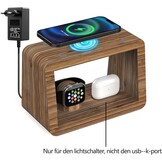 draadloos laadstation, 15 W, snelle draadloze oplader, nachtlampje met 3 kleuren en instelbare helderheid, laadstation voor iPhones/Air Podes Pro/iWatches